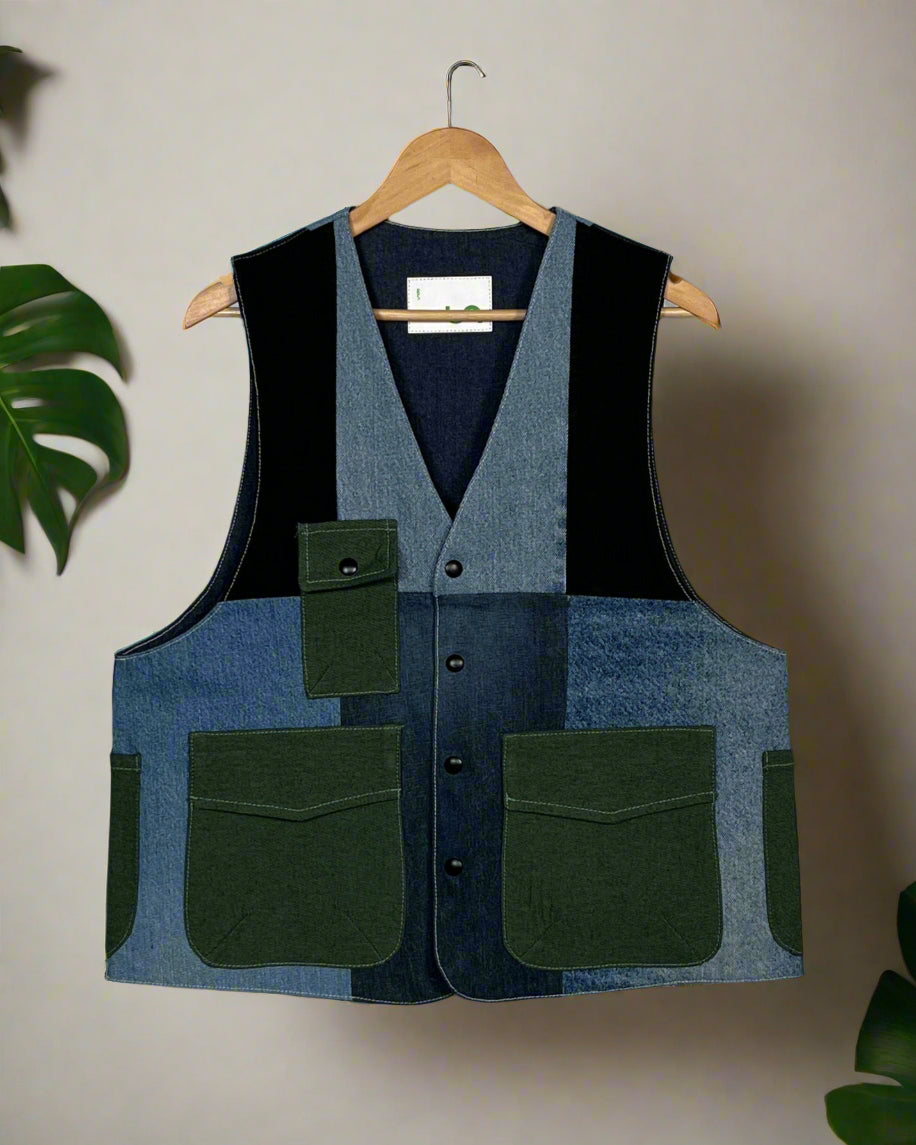 Upcycled Denim Gilet Jacket | G131