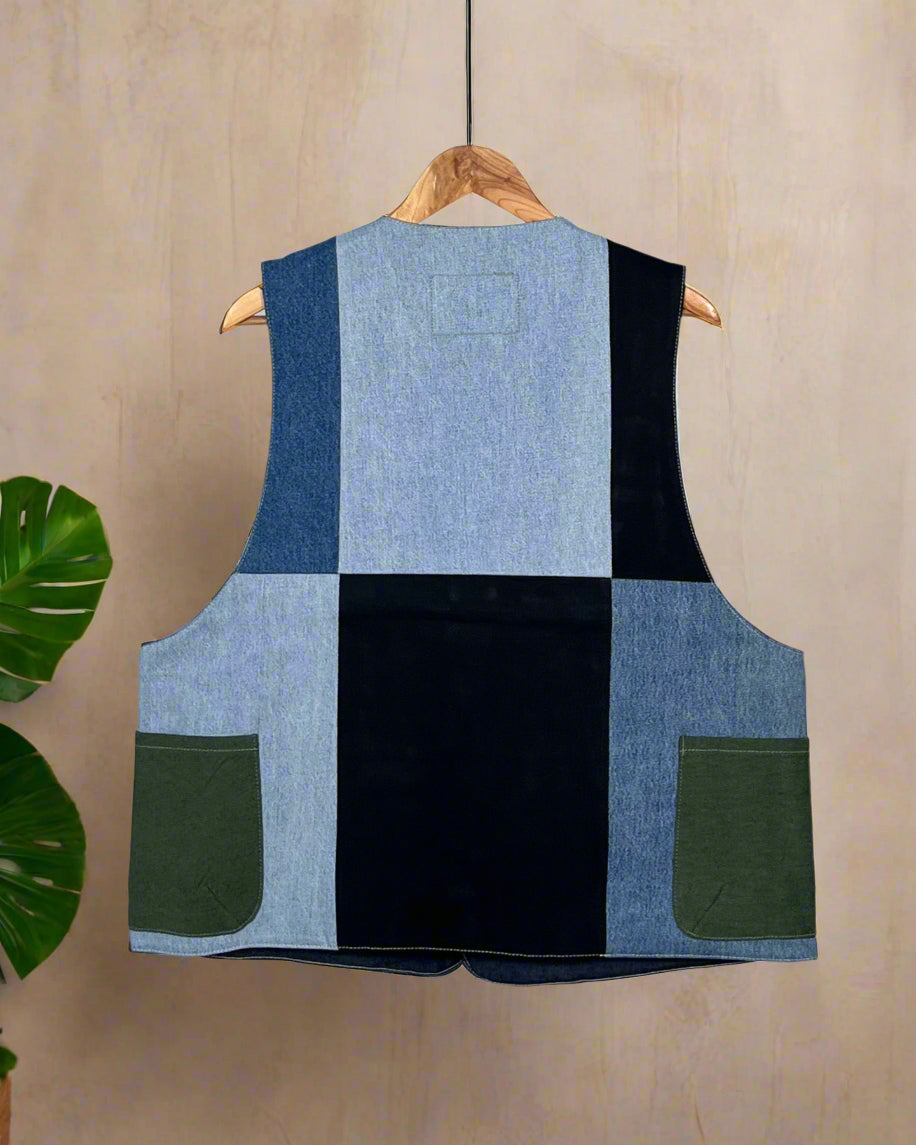 Upcycled Denim Gilet Jacket | G153