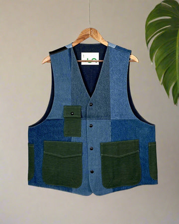 Upcycled Denim Gilet Jacket | G153