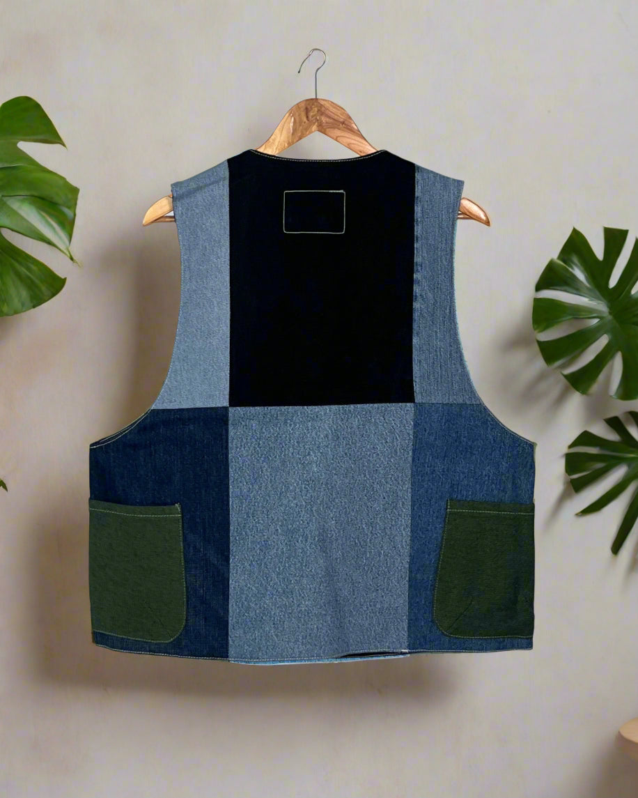 Upcycled Denim Gilet Jacket | G155