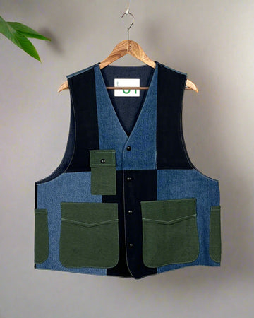 Upcycled Denim Gilet Jacket | G156