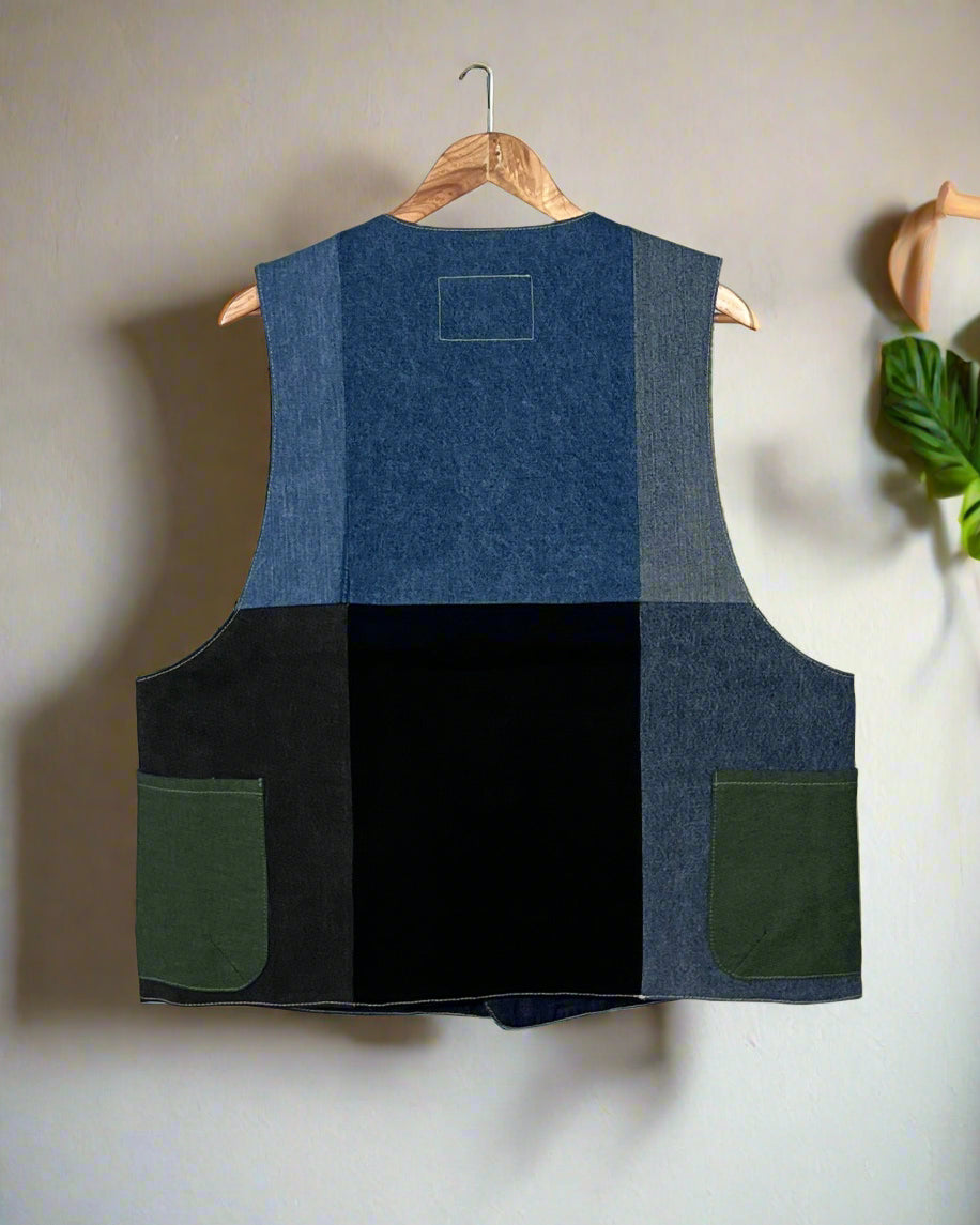 Upcycled Denim Gilet Jacket | G159