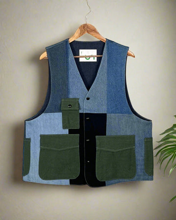 Upcycled Denim Gilet Jacket | G159