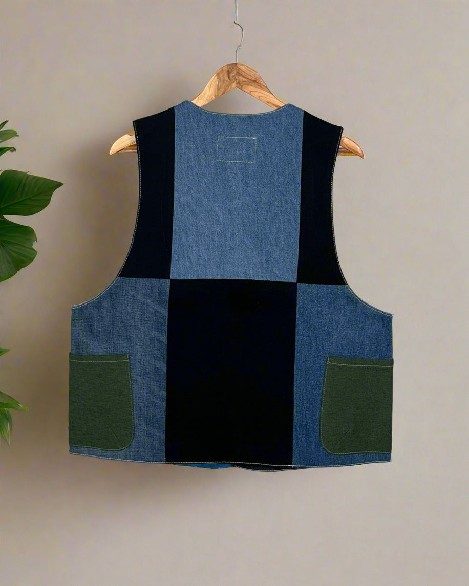 Upcycled Denim Gilet Jacket | G160