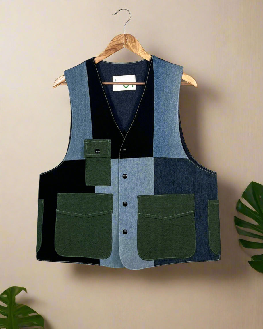 Upcycled Denim Gilet Jacket | G160