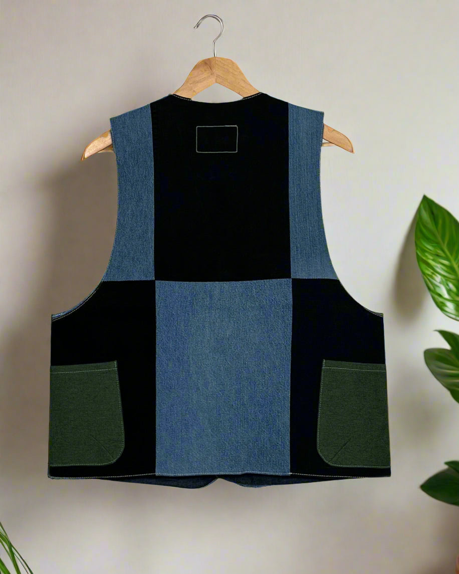 Upcycled Denim Gilet Jacket | G135