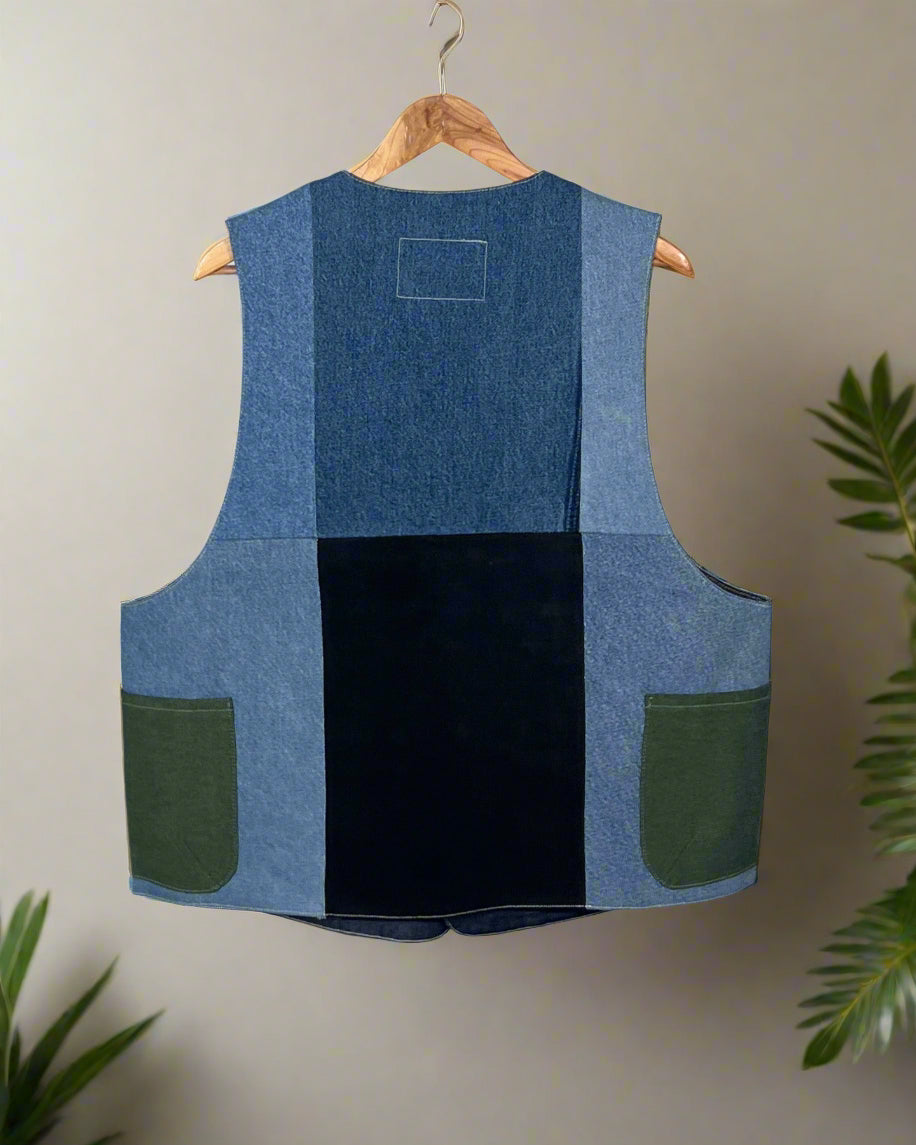 Upcycled Denim Gilet Jacket | G162