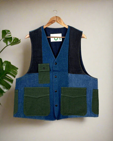 Upcycled Denim Gilet Jacket | G162