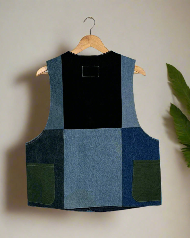 Upcycled Denim Gilet Jacket | G138