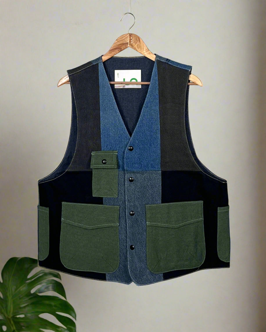 Upcycled Denim Gilet Jacket | G164