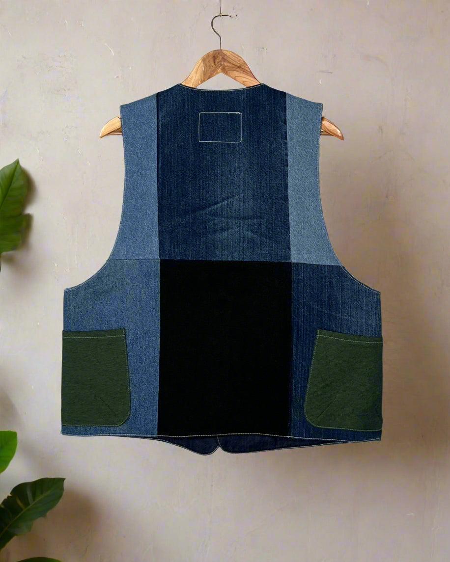 Upcycled Denim Gilet Jacket | G166