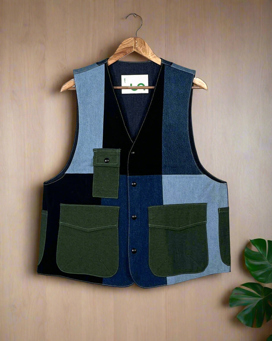 Upcycled Denim Gilet Jacket | G166