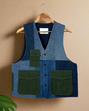 Upcycled Denim Gilet Jacket | G169