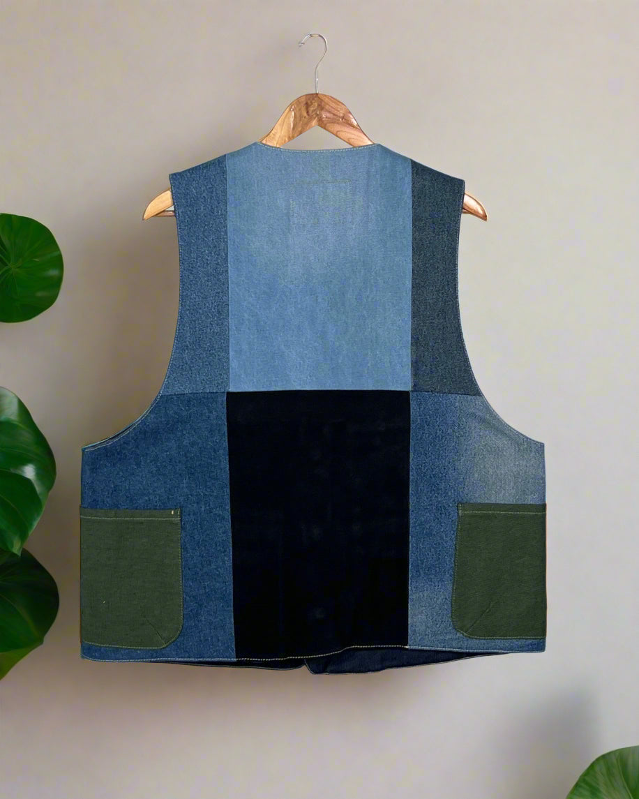 Upcycled Denim Gilet Jacket | G170