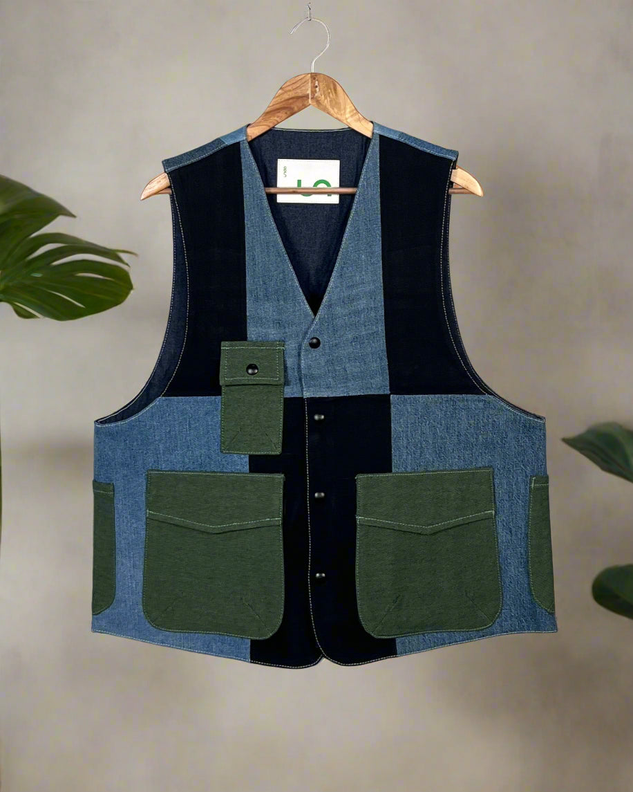 Upcycled Denim Gilet Jacket | G170