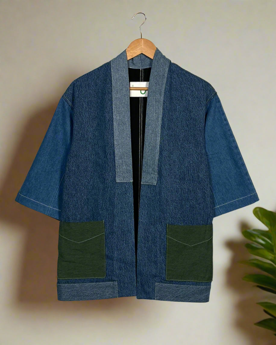 Upcycled Denim Kimono Jacket | K139