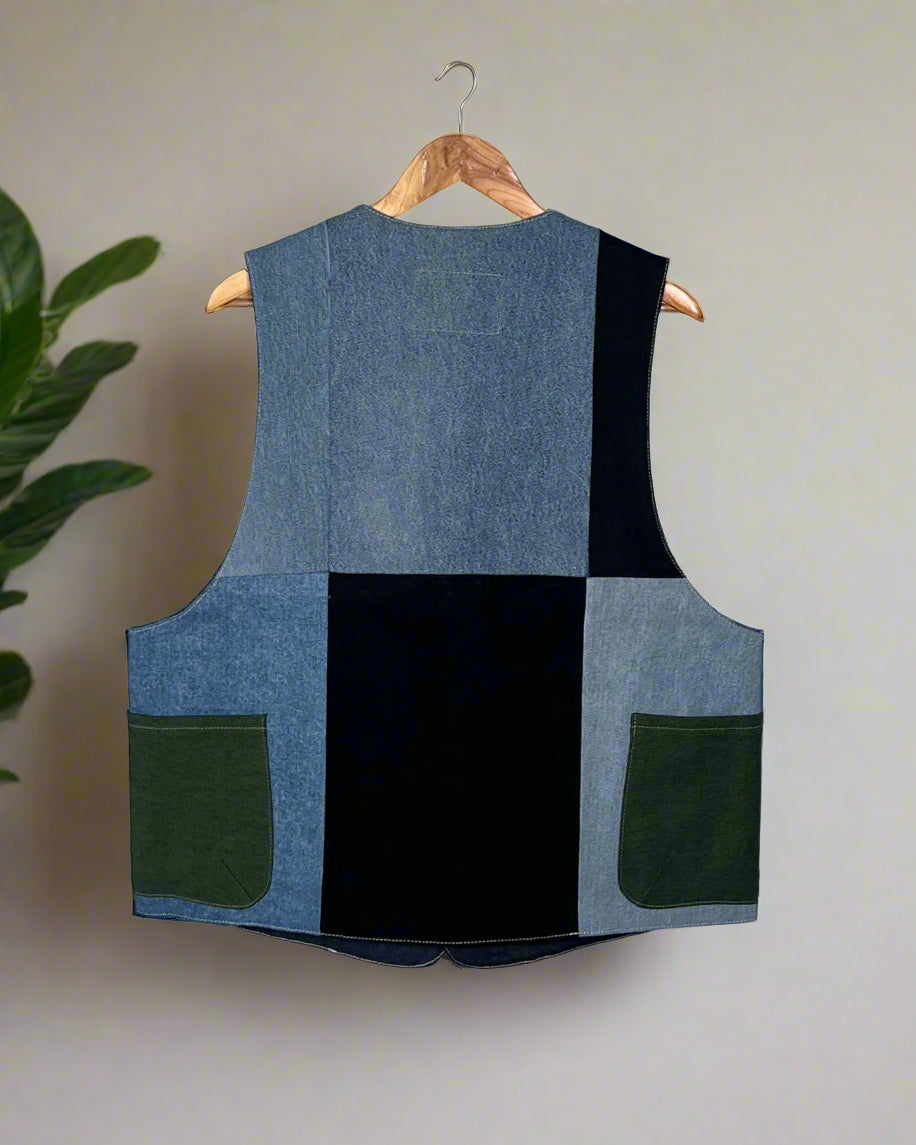 Upcycled Denim Gilet Jacket | G171