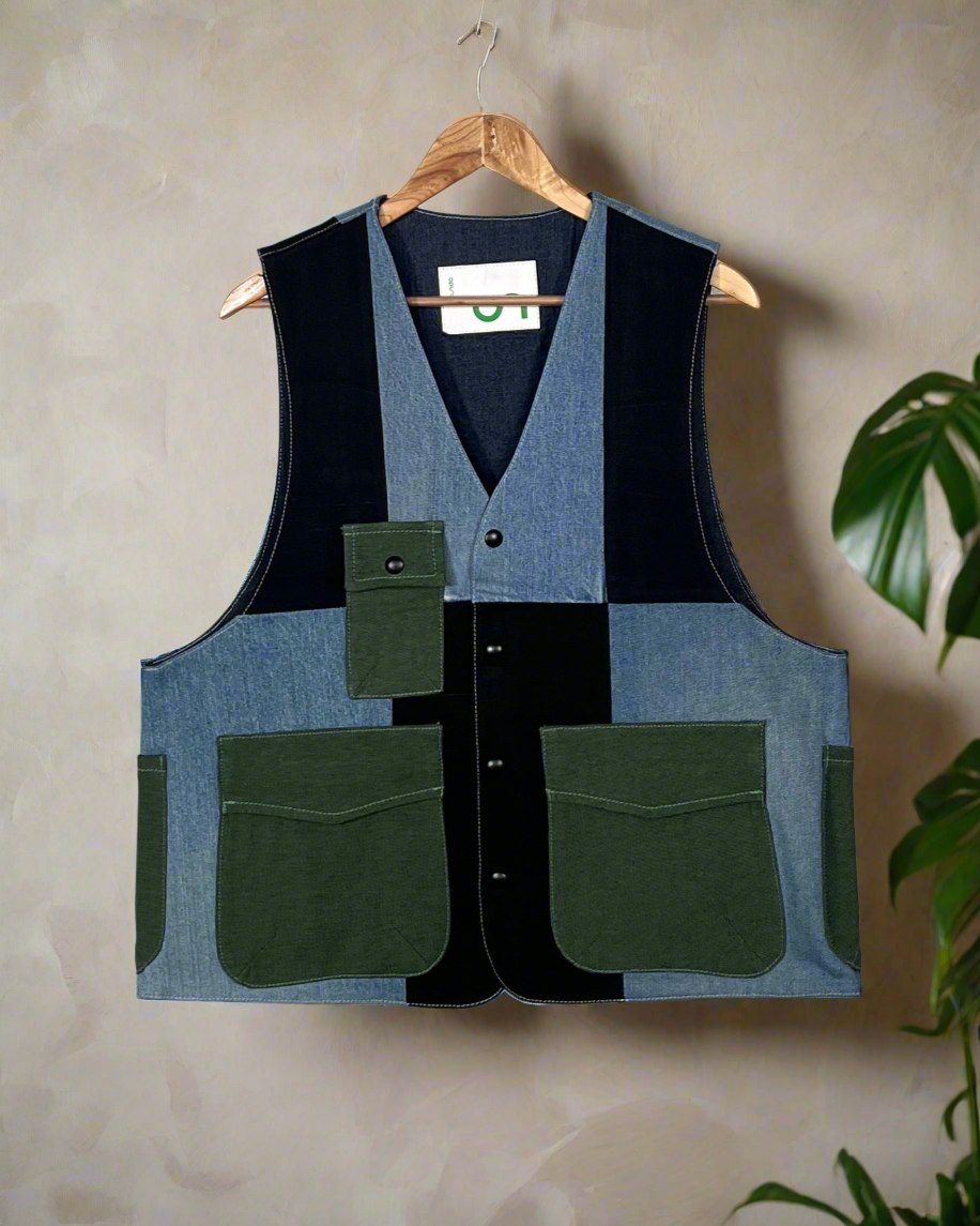 Upcycled Denim Gilet Jacket | G171