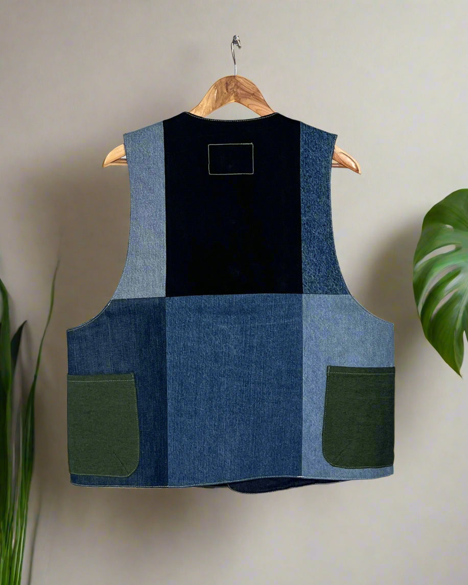 Upcycled Denim Gilet Jacket | G172