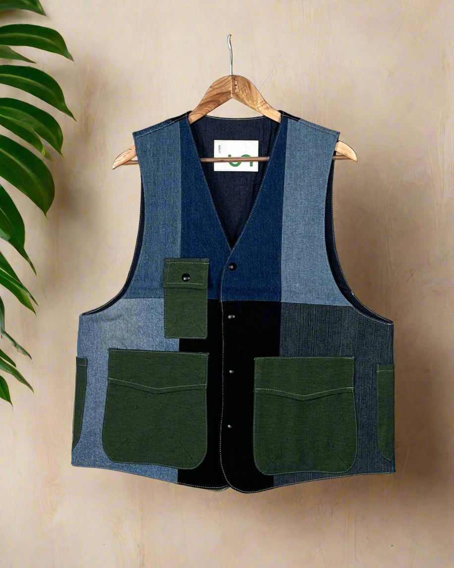 Upcycled Denim Gilet Jacket | G172