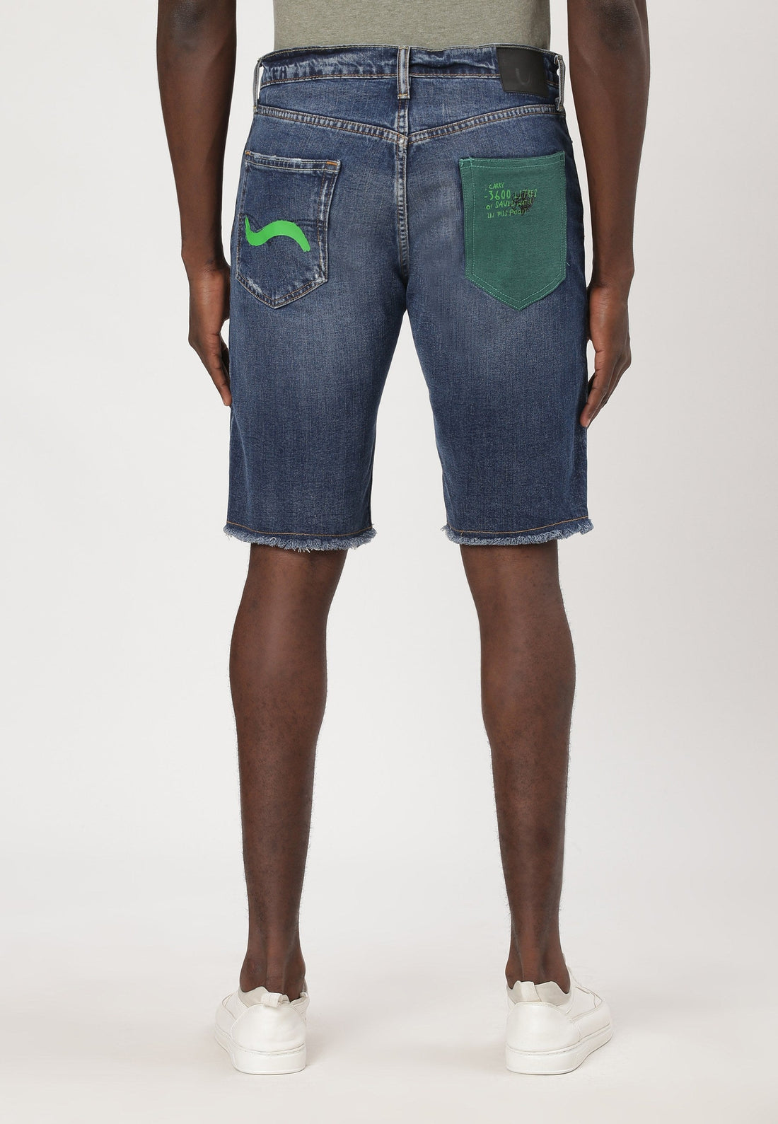 Dark Indigo High Rise Bermuda Denim Shorts