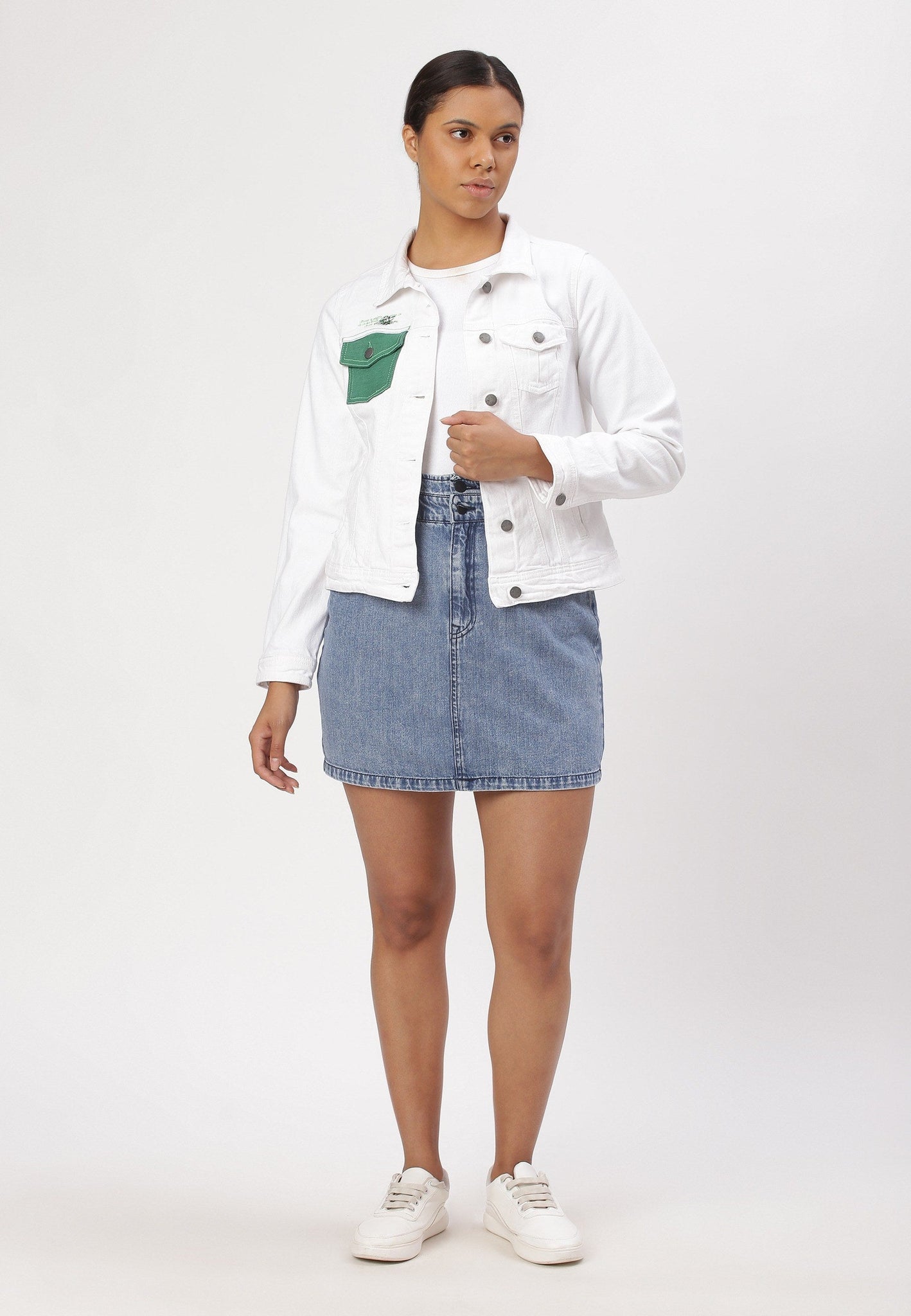 White Classic Trucker Denim Jacket