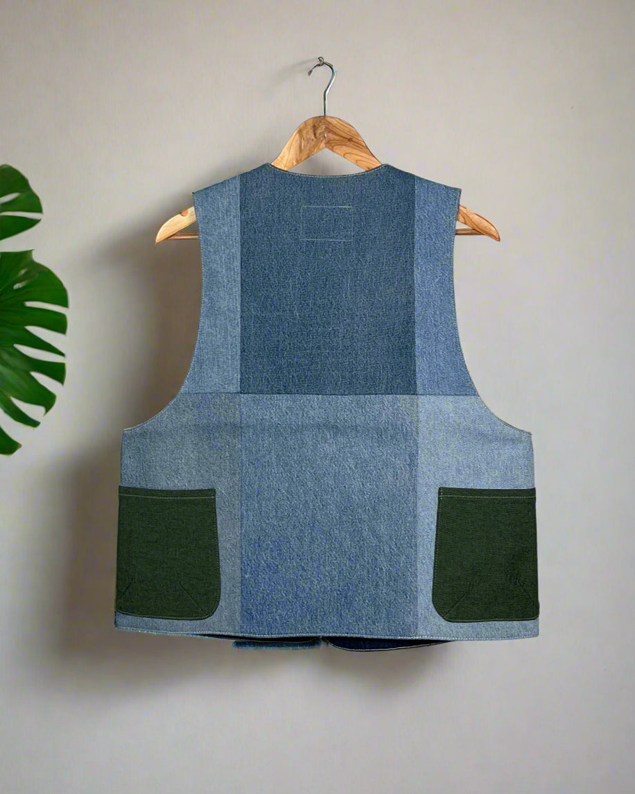 Upcycled Denim Gilet Jacket | G173