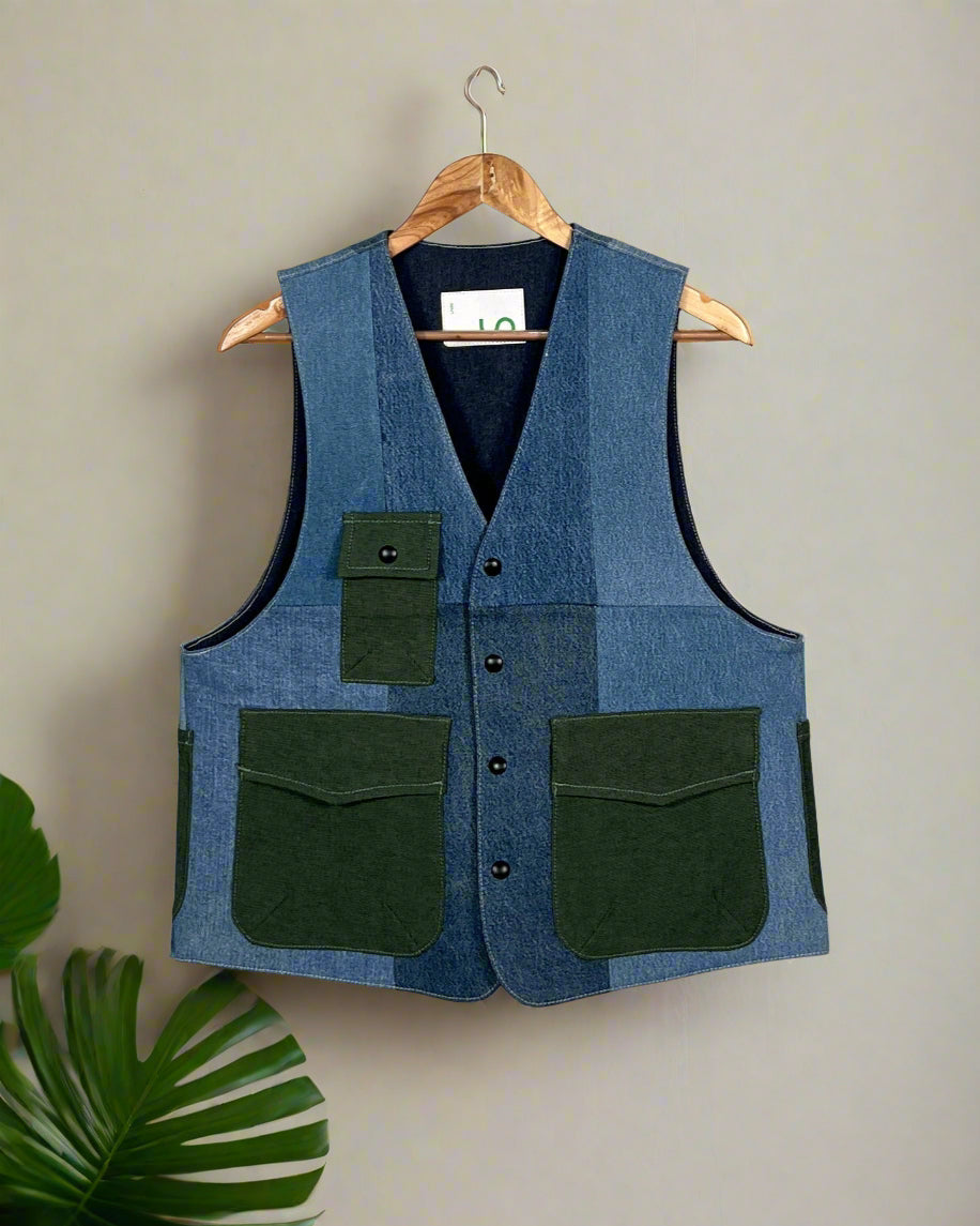 Upcycled Denim Gilet Jacket | G173