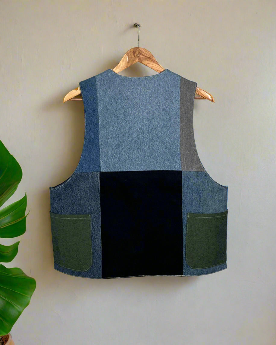 Upcycled Denim Gilet Jacket | G174