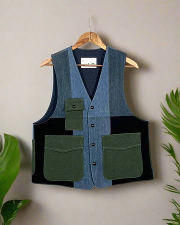 Upcycled Denim Gilet Jacket | G174