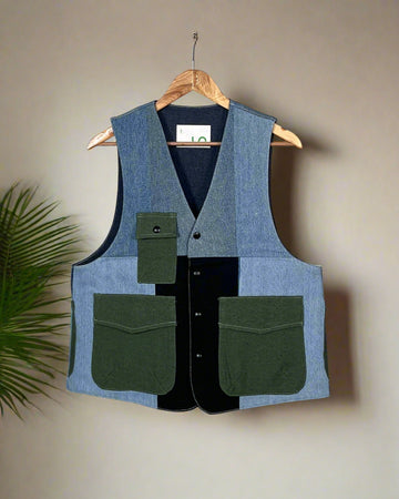 Upcycled Denim Gilet Jacket | G175