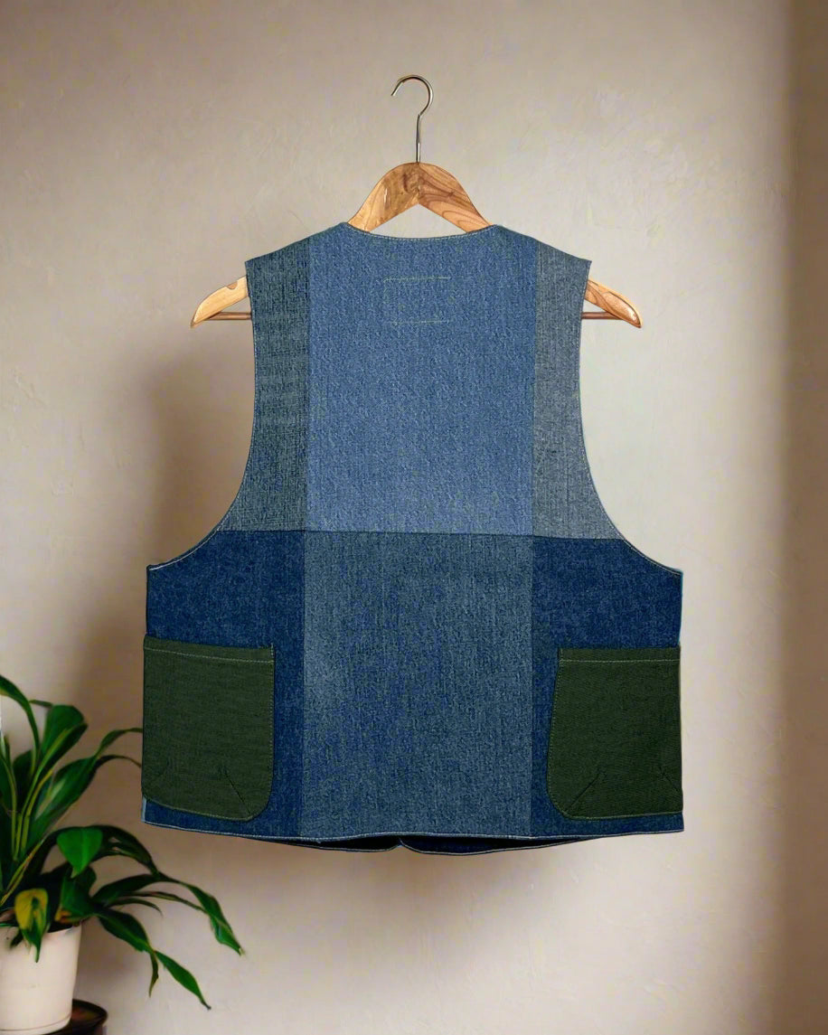 Upcycled Denim Gilet Jacket | G175