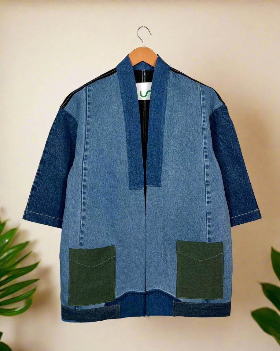 Upcycled Denim Kimono Jacket | 193