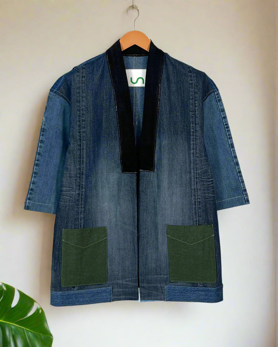 Upcycled Denim Kimono Jacket | 194