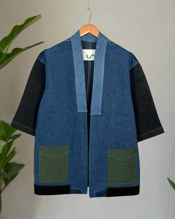 Upcycled Denim Kimono Jacket | 196