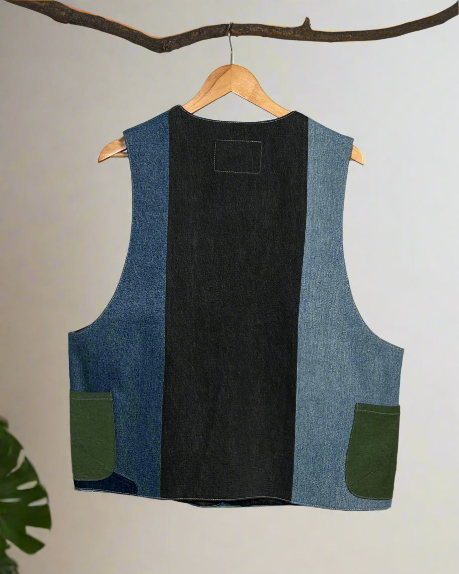 Upcycled Denim Gilet Jacket | G104