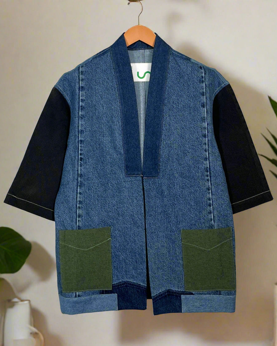 Upcycled Denim Kimono Jacket | 211