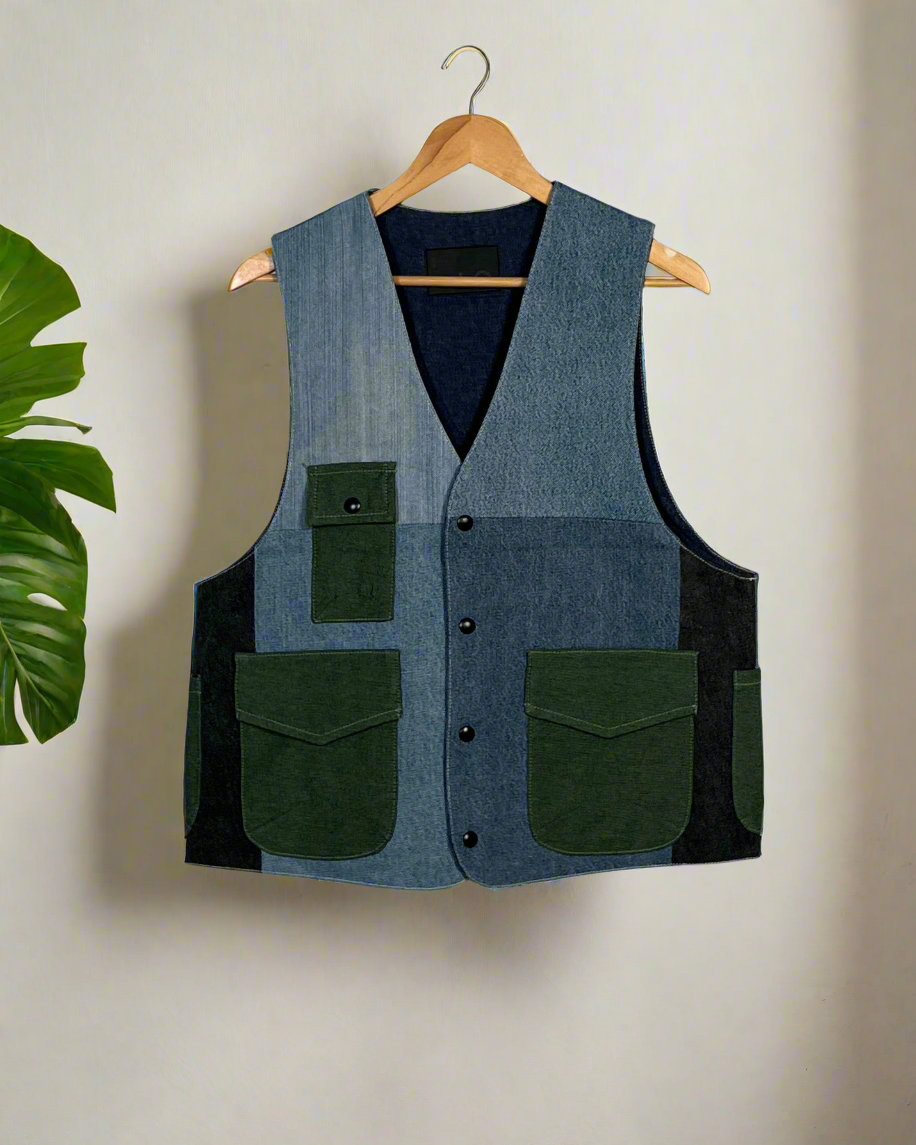 Upcycled Denim Gilet Jacket | G115