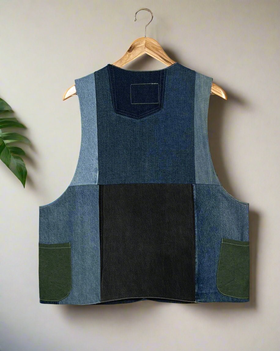 Upcycled Denim Gilet Jacket | G116