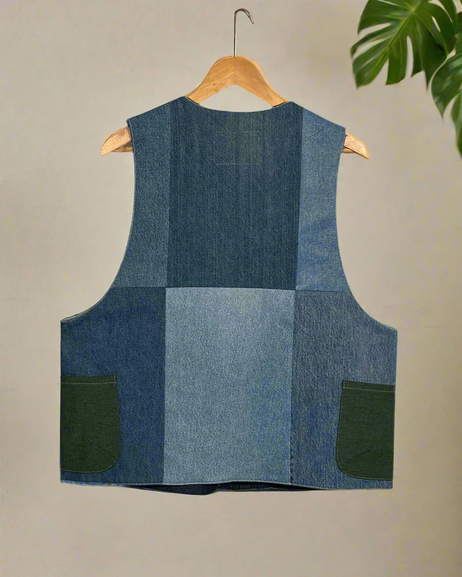 Upcycled Denim Gilet Jacket | G105