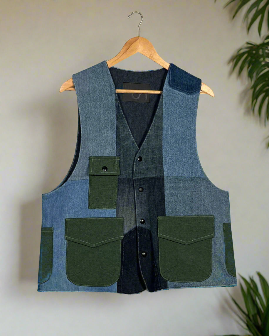 Upcycled Denim Gilet Jacket | G105