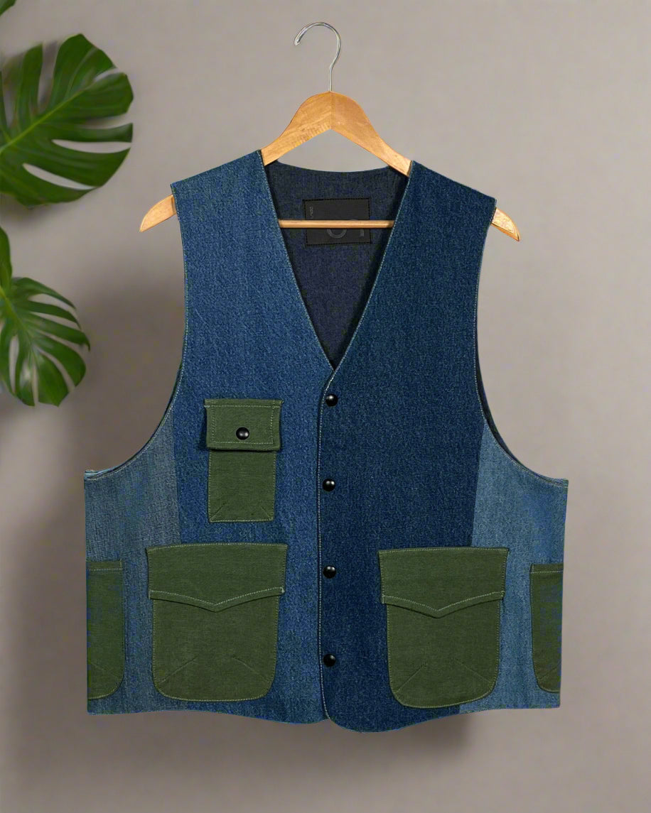 Upcycled Denim Gilet Jacket | G106