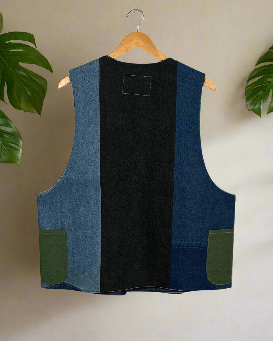 Upcycled Denim Gilet Jacket | G107