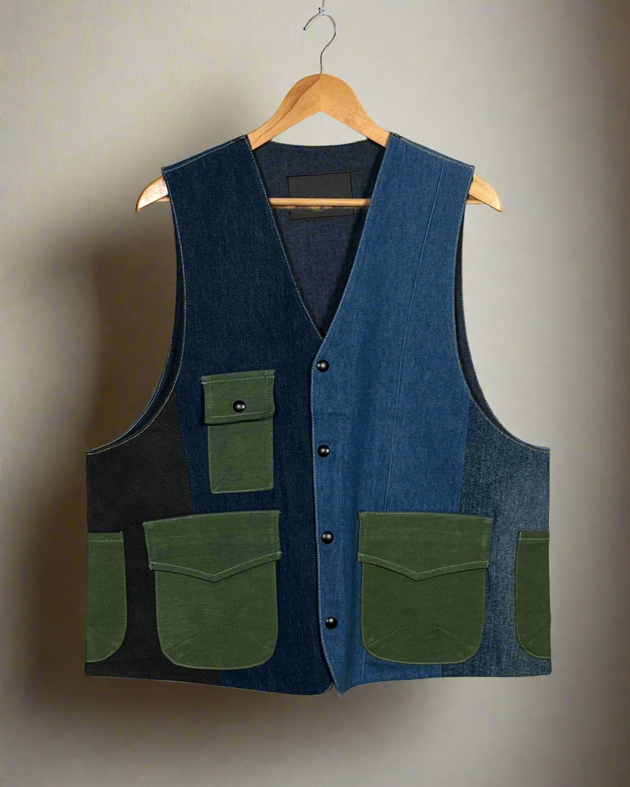 Upcycled Denim Gilet Jacket | G107