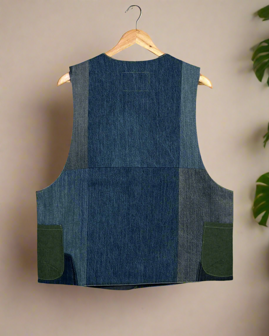 Upcycled Denim Gilet Jacket | G108