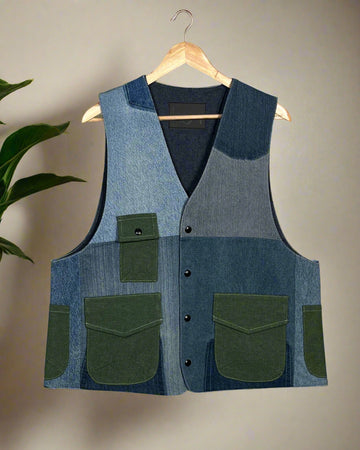 Upcycled Denim Gilet Jacket | G108