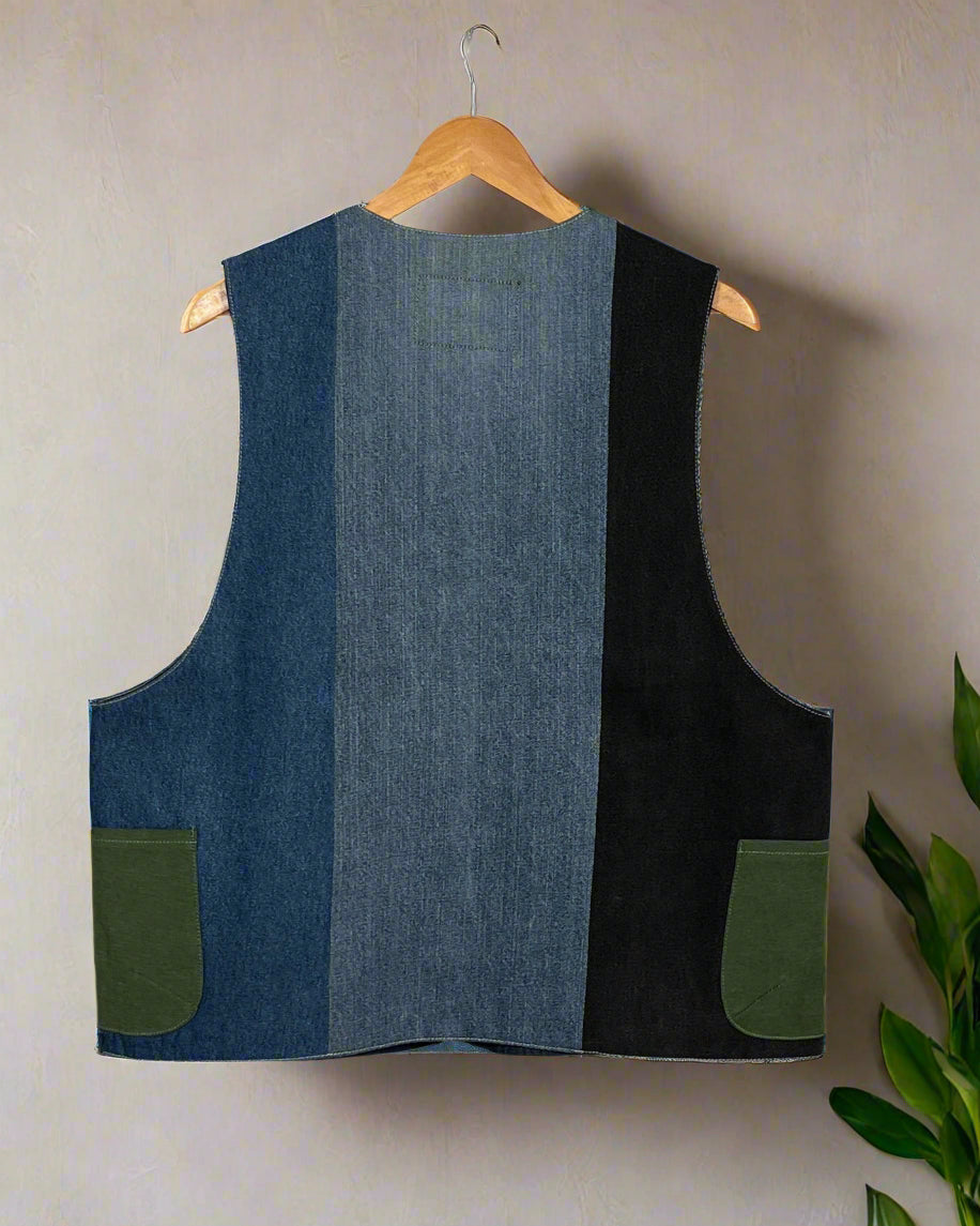 Upcycled Denim Gilet Jacket | G109