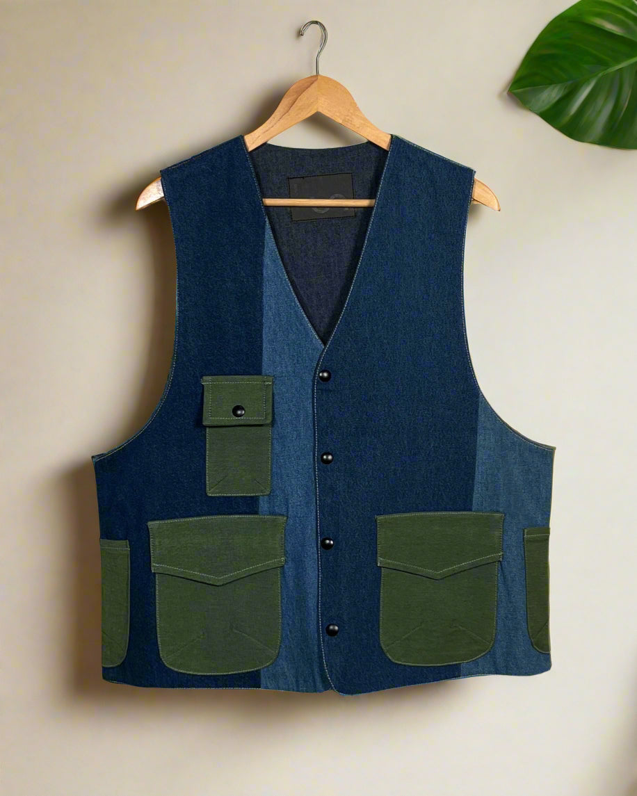 Upcycled Denim Gilet Jacket | G109