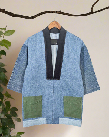 Upcycled Denim Kimono Jacket | K76